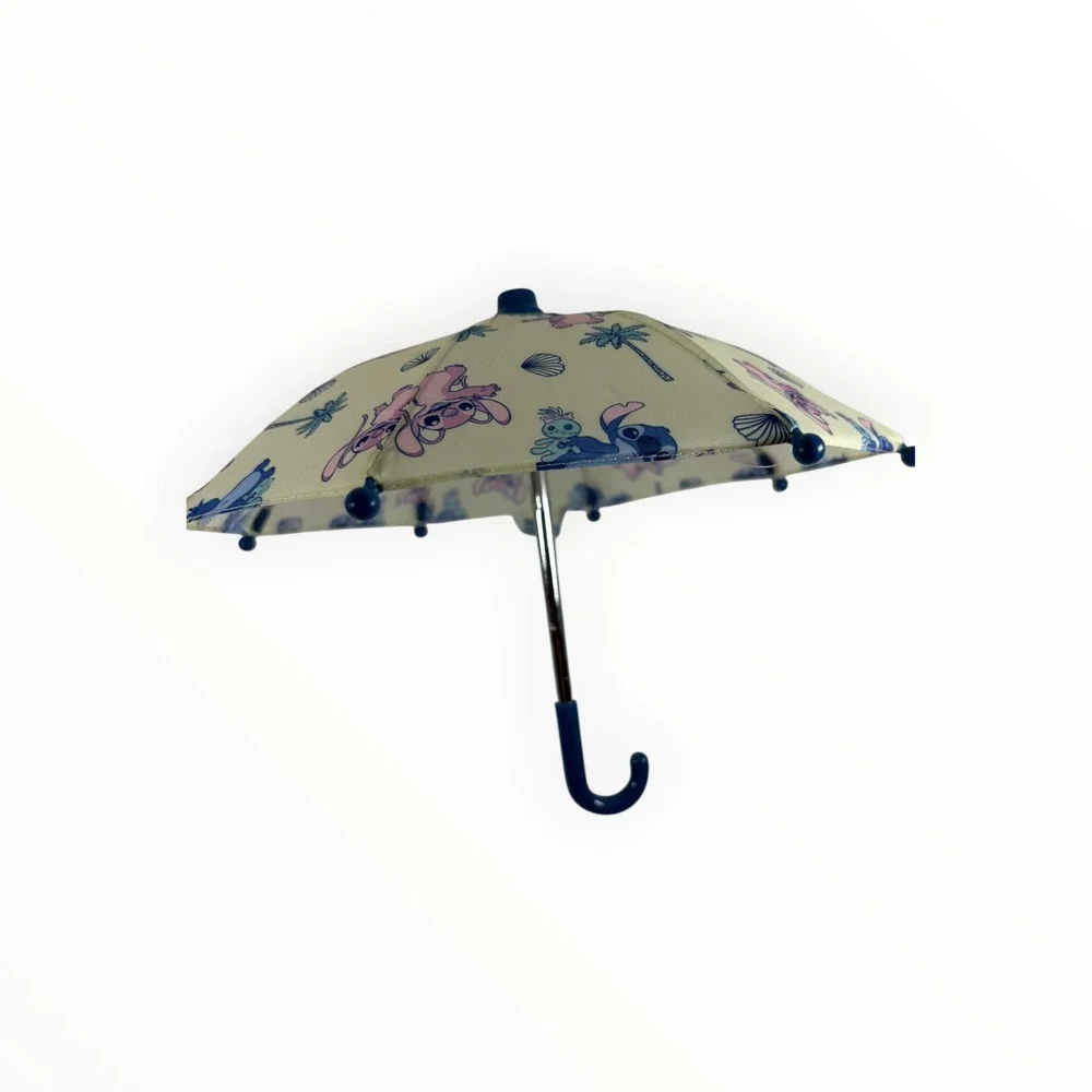 Disney Stitch Umbrella Kids Doll Cream Blue Excellent Tropical Angel Rain Gear